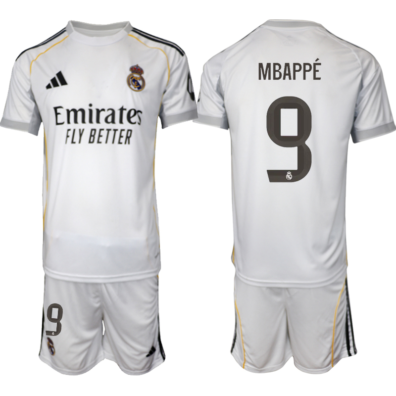 Men 2025-2026 Club Real Madrid home white 9 Soccer Jersey 01